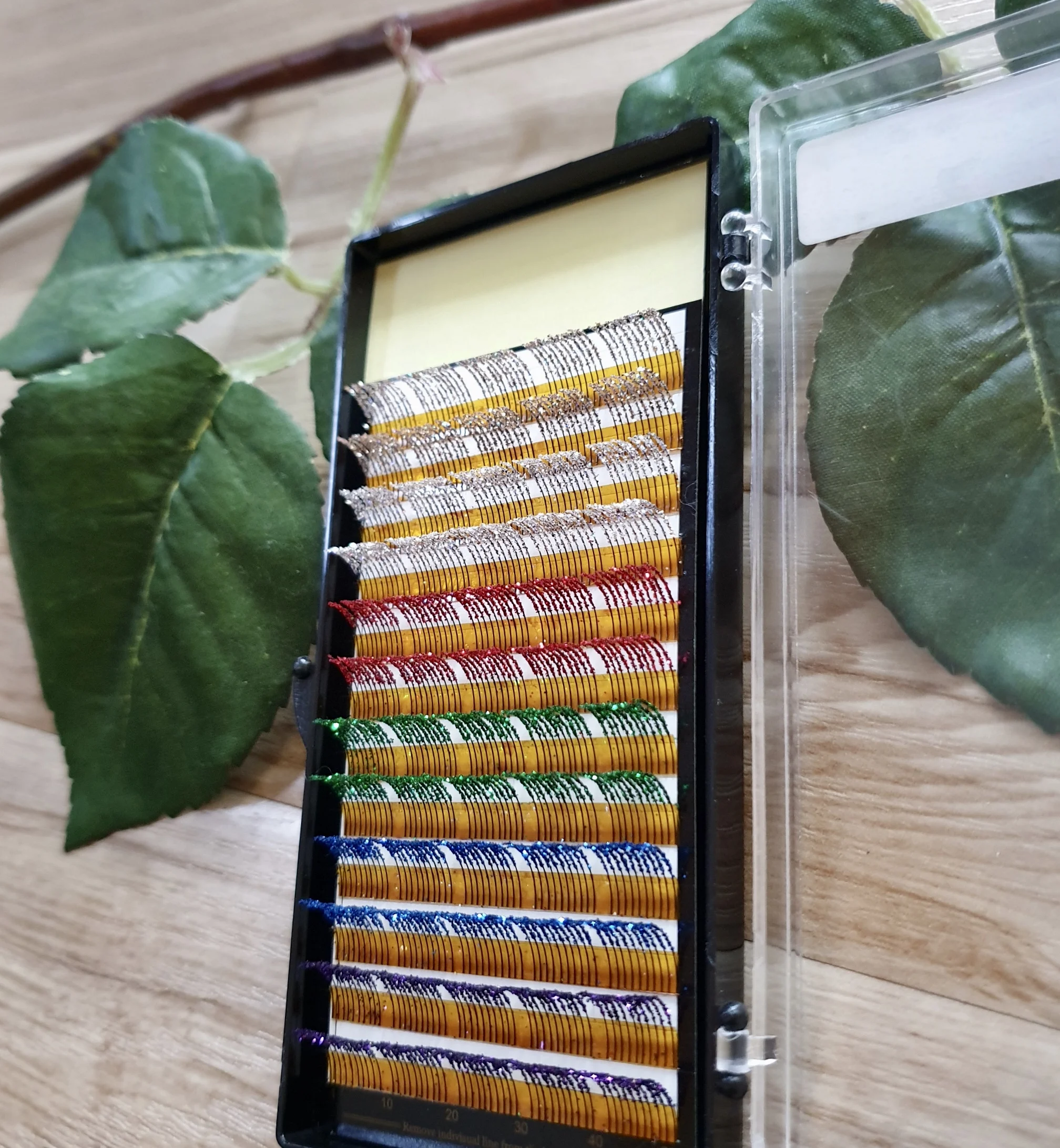 
Korean GLITTER Color Lashes, Eyelash Extension,Mixed Color Lashes -made in Vietnam 