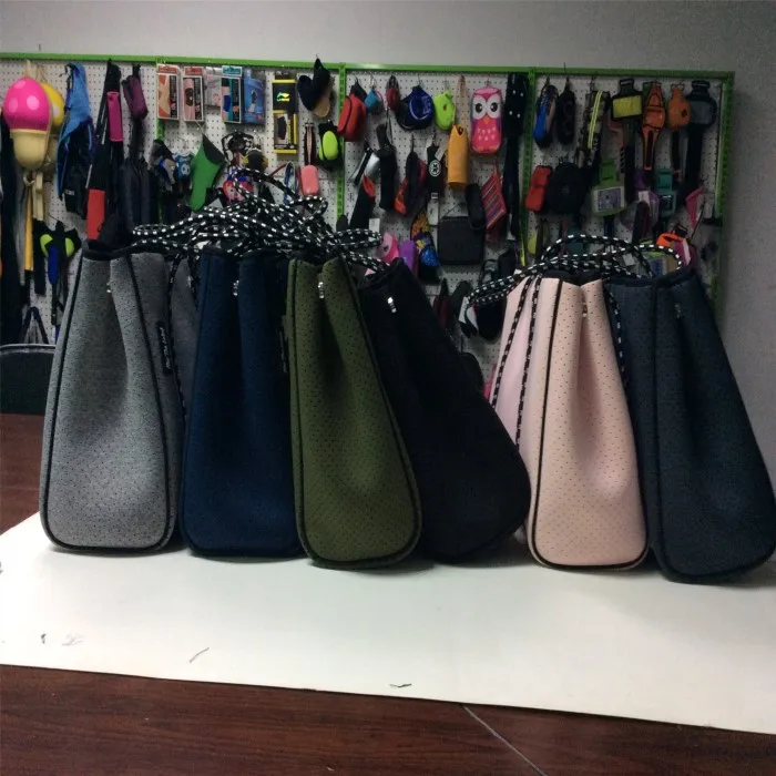 Private label  ECO friendly perforated neoprene beach tote bag