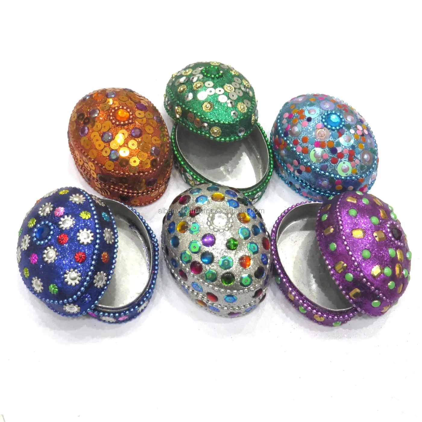 Ready to Ship Small Decorative Jewelry Boxes Designer Lac Glitter Beaded Storage  Box Indian Wedding Favor Pill Box