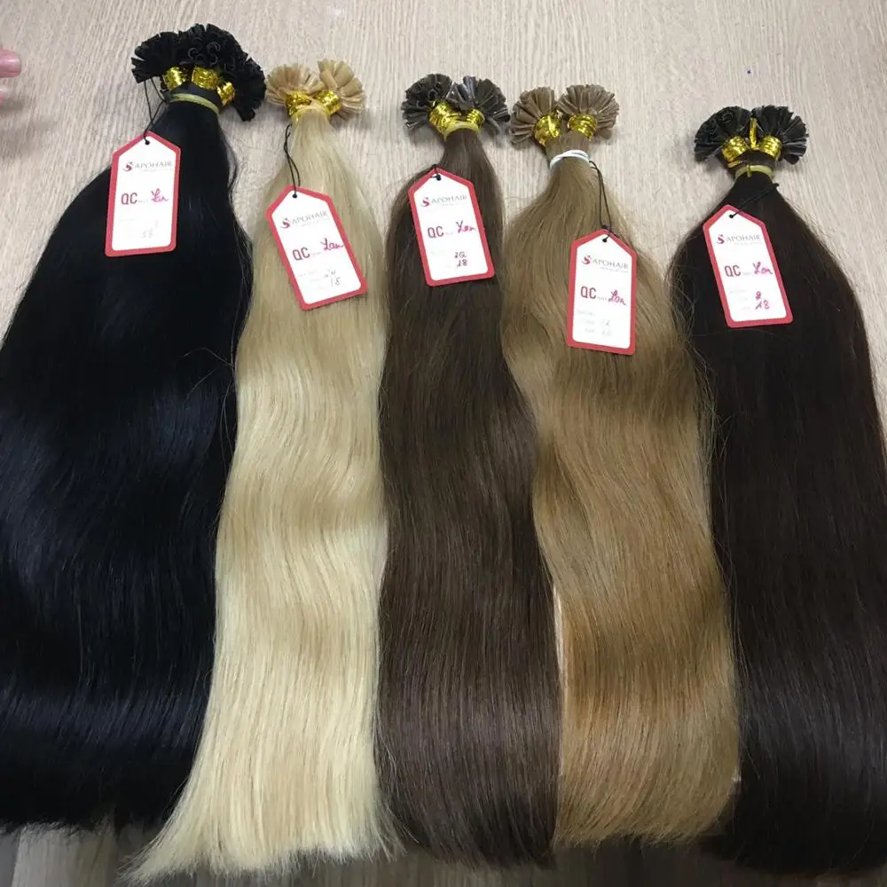 100% VIRGIN REMY HAIR EXTENSIONS ALIGNED CUTICLE U TIPS DOUBLE DRAWN HAIR TOP QUALITY, VIETNAMESE HUMAN HAIR EXTENSION I TIP