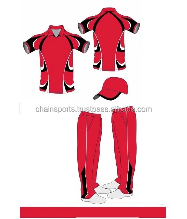 100% Polyester Custom Designed Sublimated Cricket Uniforms