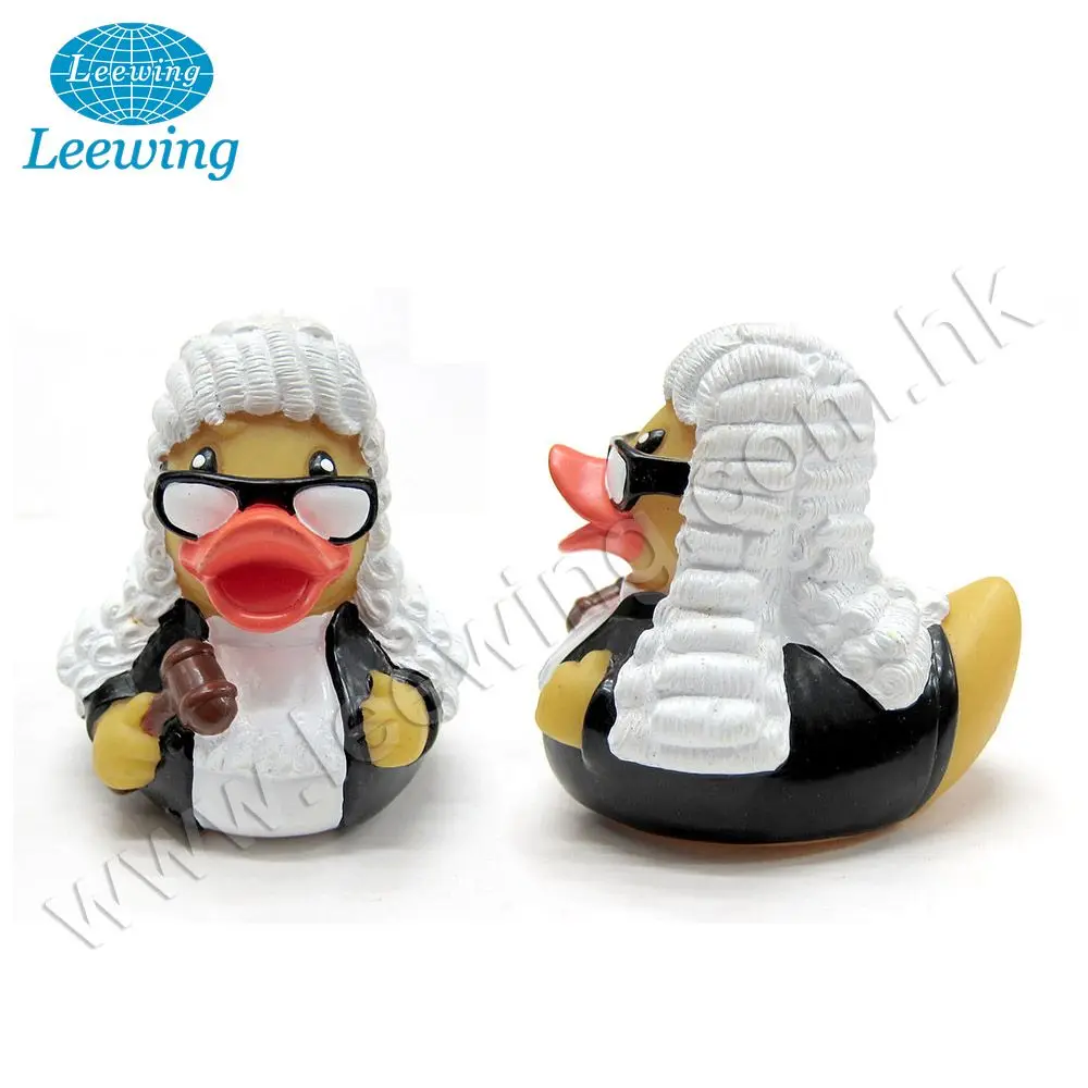 Unique Promotion Gift Plastic PVC Vinyl  Bath Toys for Kids Squeaky Lawyer Barrister Logo Printed Custom Yellow Rubber Duck