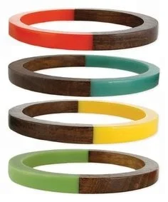NATURAL GLOSSY WOOD CUFF BRACELET/BANGLE