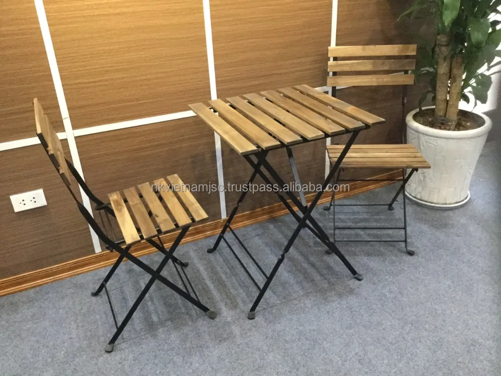 Outdoor Garden Furniture/Patio Acacia Wood Table and Chair Bistro Set factory price vietnam bistro set tarno