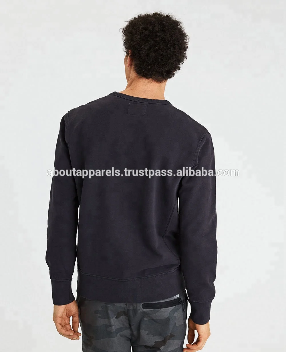 Wholesale custom raw edges off shoulder blank pullover sweatshirts cropped top hoodie Crew Neck Sweatshirt
