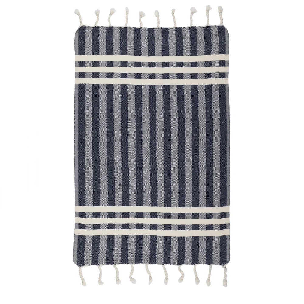 High grade light weight 100% cotton double side fringes peshtemal  woven striped golf turkish hammam hand bath towel