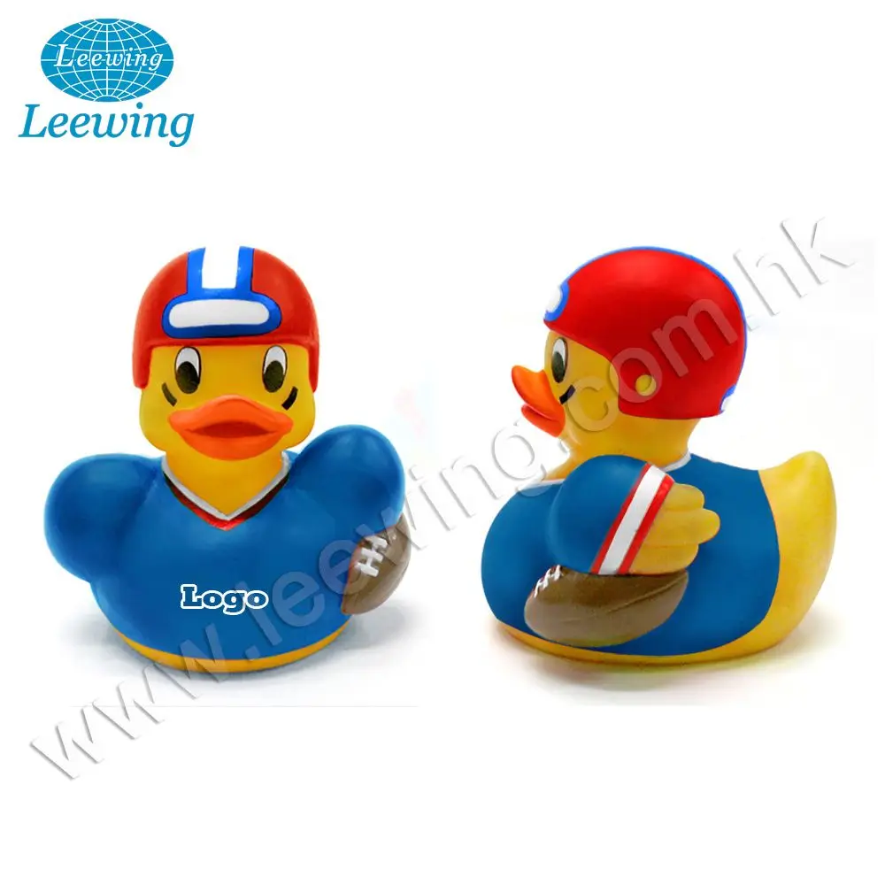 Vinyl American Football Rugby Sports Uniform Yellow Rubber Duck Promotional Gift