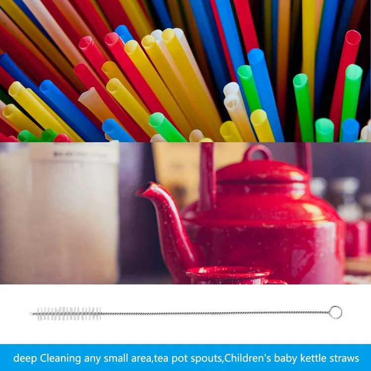 wholesale cheap nylon bristles cleaning brush for multiple size straws