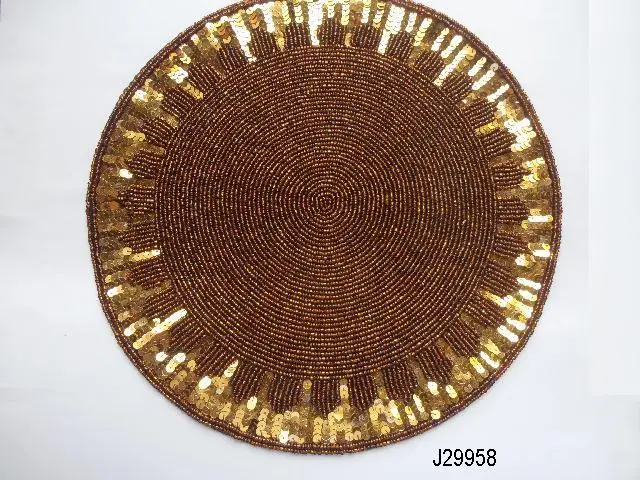 
Glass beaded Table Mat in two tone silver colour other patterns available 