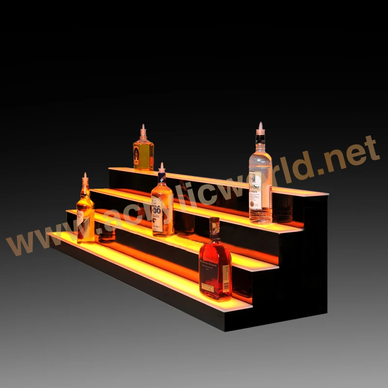 Four Steps, Lighted Bar Shelf, Liquor Bottle Display Rack/led bottle shelf