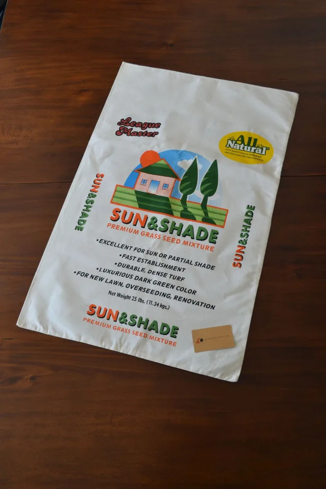 
Grass Seed Packaging Bag made with 100% Cotton. Printed 