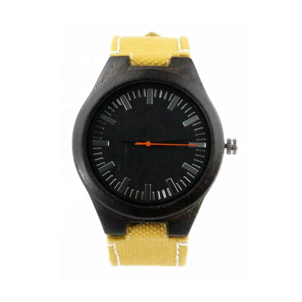 2021 Wood with yellow Canvas Boys Fancy Watches Younger Watch Basic Watch