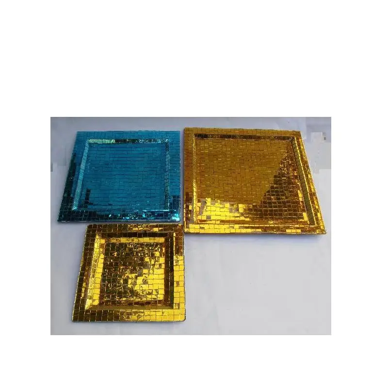 
Square Iron Plate with food safe enamel on glass mosaic can be in any colours 