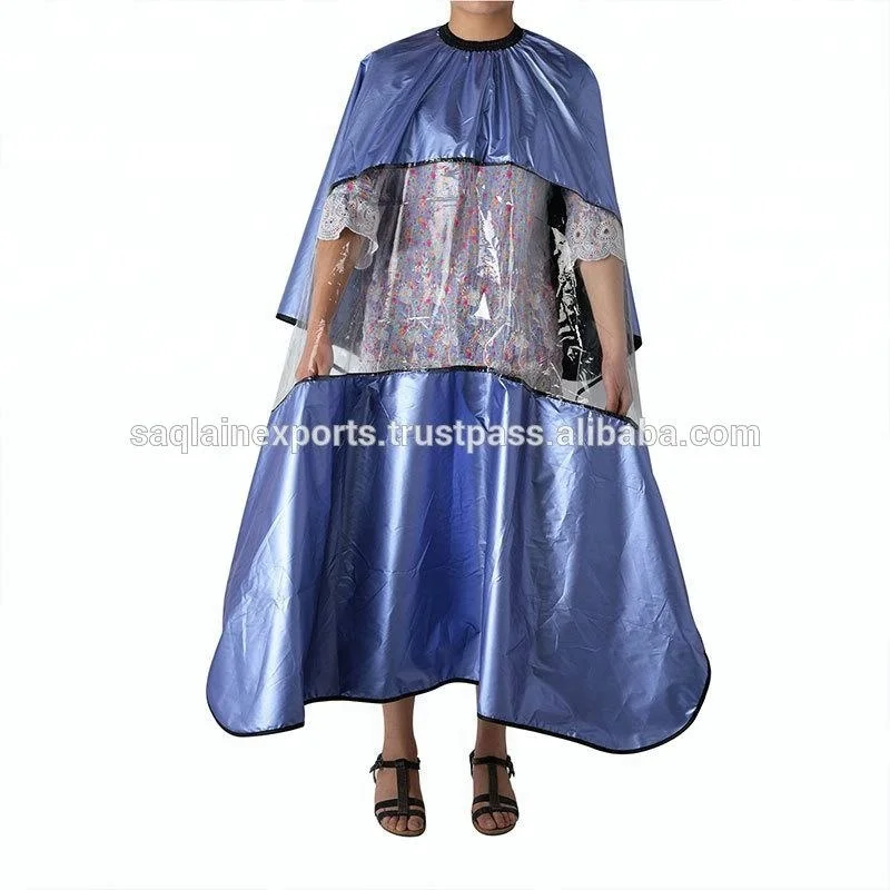 
Unisex Hairdressing cape with transparent window salon professional haircutting Polyester waterproof Customized snap barber cape 
