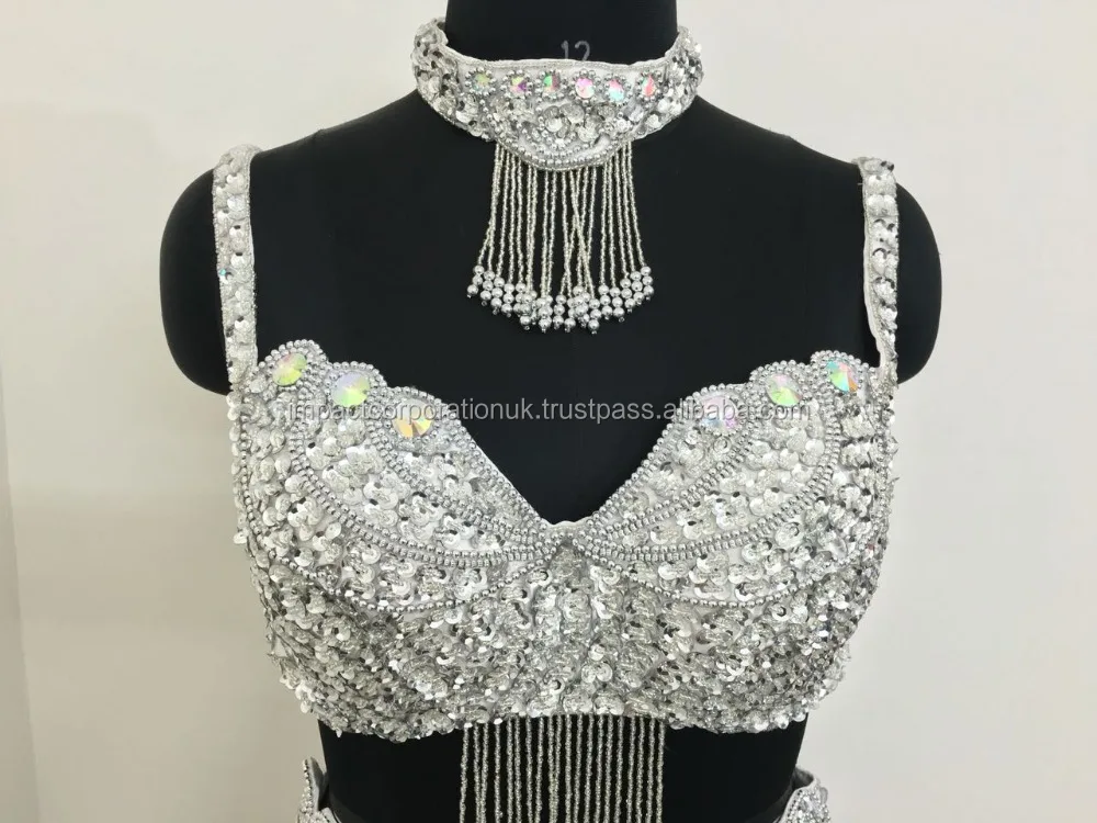 Wholesale Factory Price for Latest 2022 Belly Dance Dresses Work 5-piece Graceful Dance Dress Elegant Style Hand Beaded Sequins