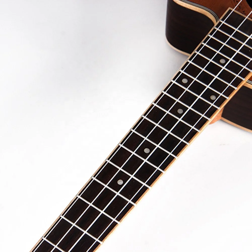 Concert 23 inch engraving solid cedar top rosewood cutaway matte finish ukulele china factory guitar