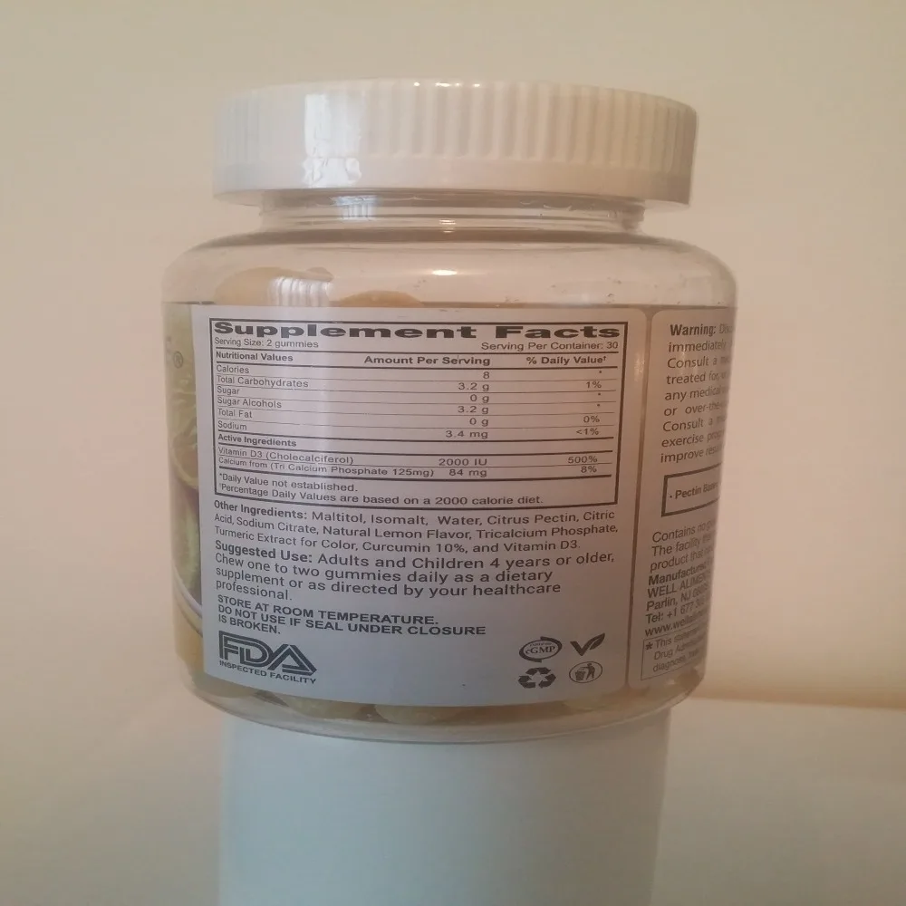 
Kosher/Vegan Vitamin D3 Gummies 