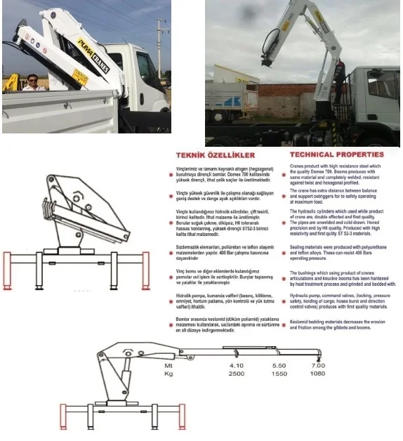 truck mounted hydraulic cranes