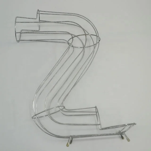 S shape standing wrought iron countertop chute fruit basket