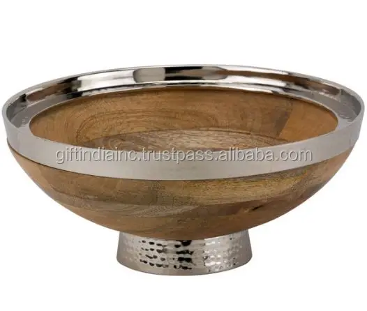 Metal bowl with gold leaves