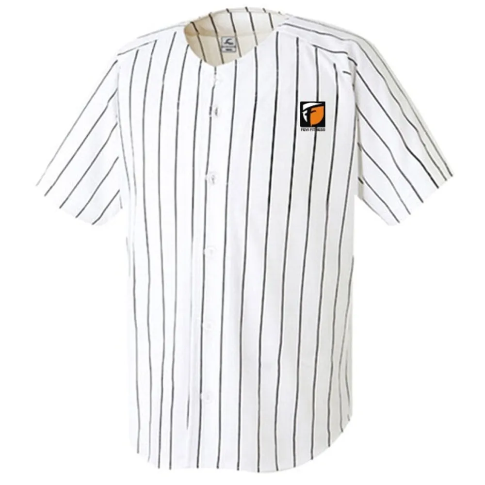Custom Baseball button down Baseball Jersey / Baseball Pinstripe Open T Shirt Casual Wears Styles with Black Stripes