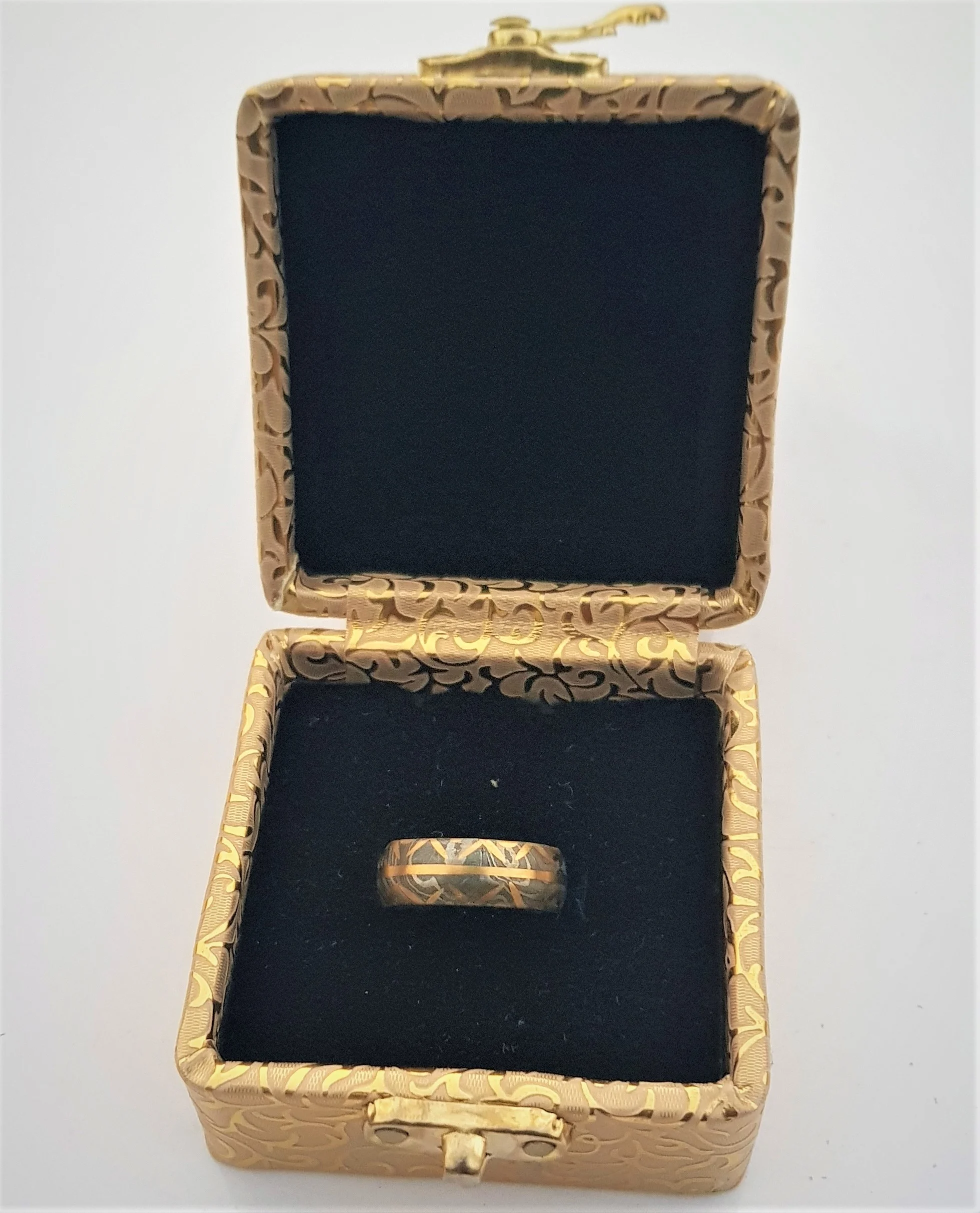 Modern Damascus Steel Ring Wedding Ring