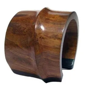 NATURAL GLOSSY WOOD CUFF BRACELET/BANGLE