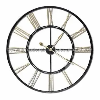 IRON WALL DECORATIVE GOLD COLOR MODERN STYLE WALL CLOCK HOME DEDOR IRON BASSIC DESIGN ALARM WALL CLOCK