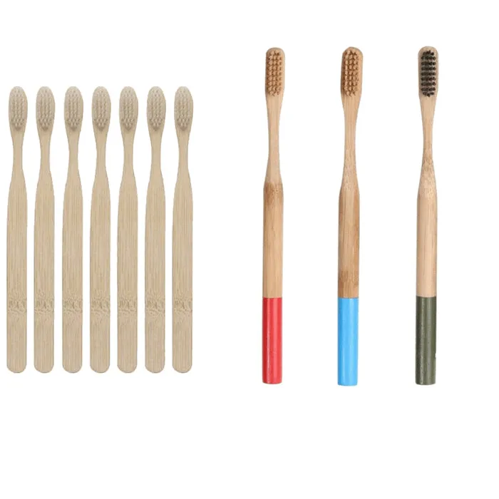 Biodegradable Eco-Friendly Natural Soft Bamboo Charcoal Toothbrush Tongue Scraper Cleaner Brushes