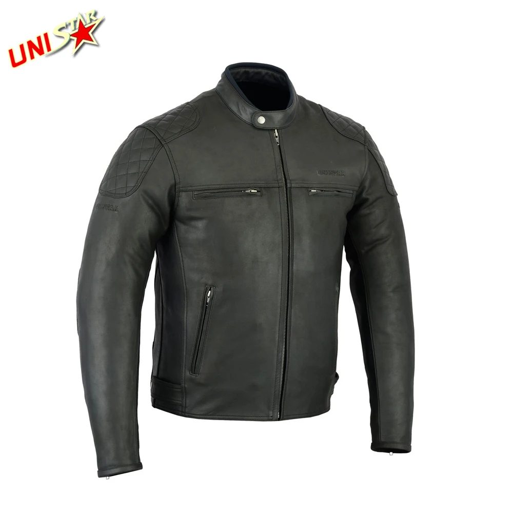New arrival custom windproof casual black riding biker motorcycle men leather jackets stylish