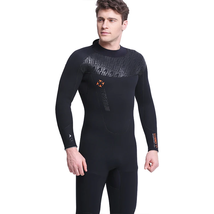 unisex waterproof back zipper wetsuit 5mm neoprene material warmer spearfishing wetsuit