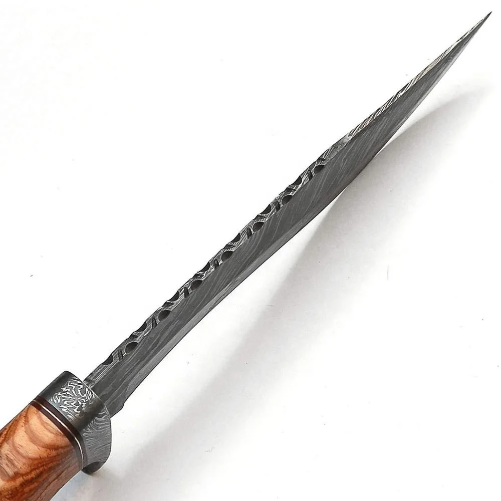 Custom Handmade Damascus Steel Hunting Bowie Knife