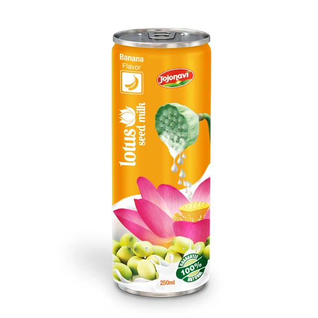 Lotus Seed Milk with Strawberry Flavour, 250ml Can, OEM ODM Wholesale Price, HALAL Beverage Manufacturer