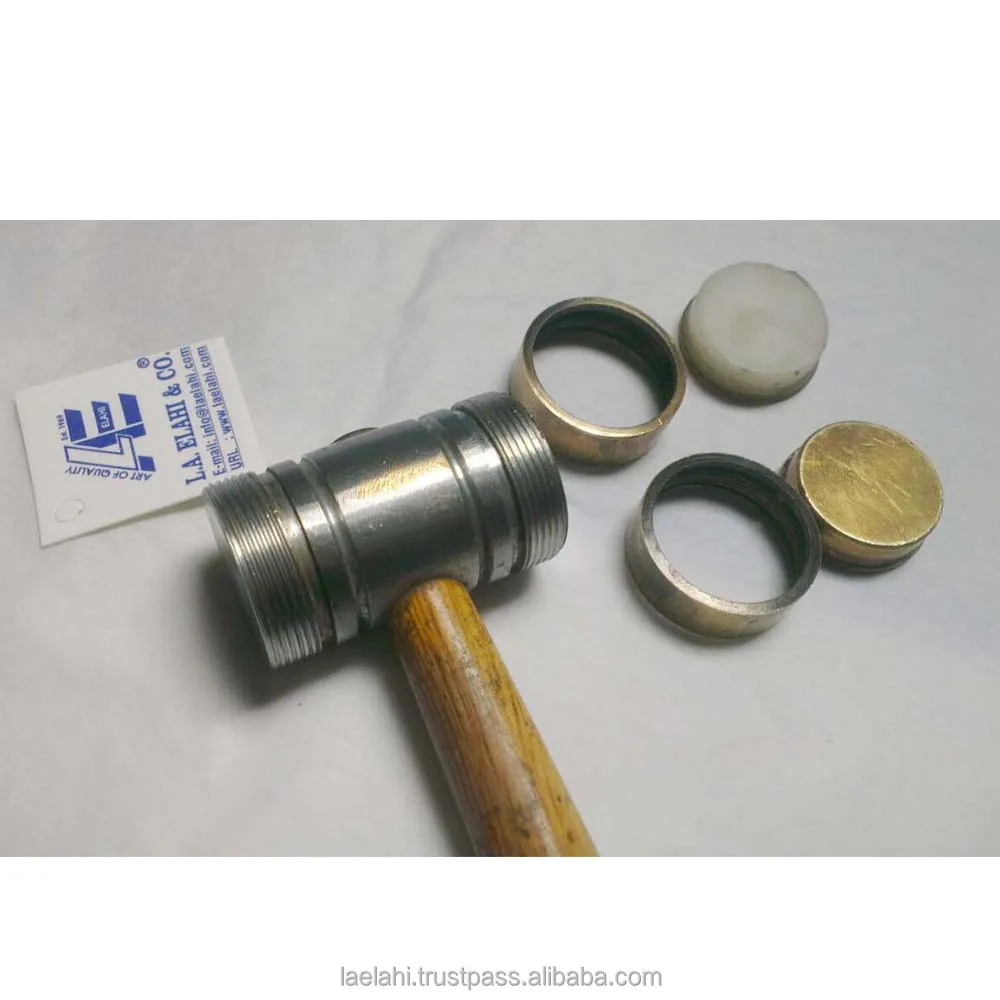Jewelry Interchangeable Hammer 2 faces with Ring Sizer 2023 Comfortable Wood Handle for Jewelry Craft Making DIY