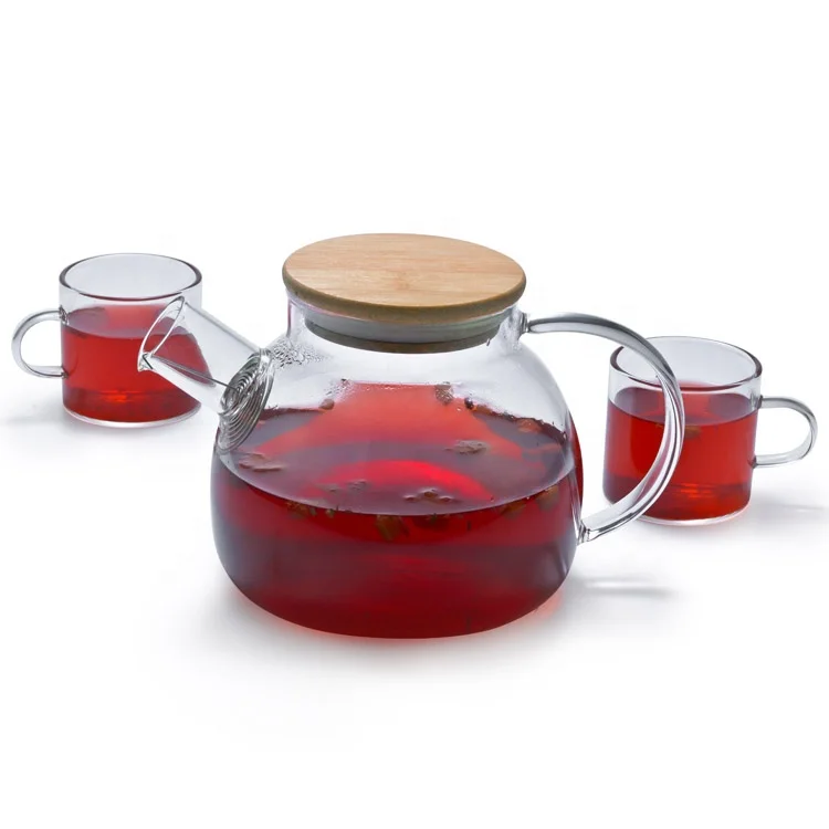 Multifunction Heat Resistant Clear High Borosilicate Tea Maker Glass Teapot