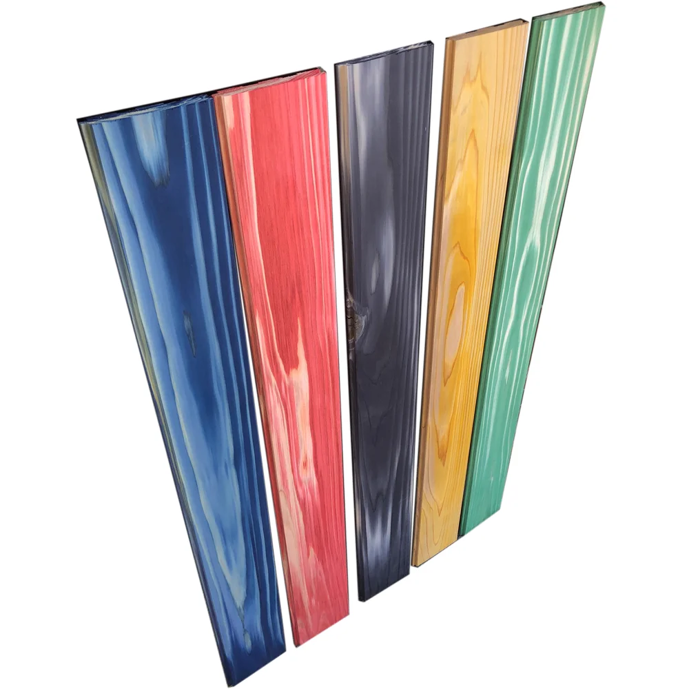 
Beautiful Dye Penetrated Japanese Cedar Solid Wood Timber / Lumber for wall tile 