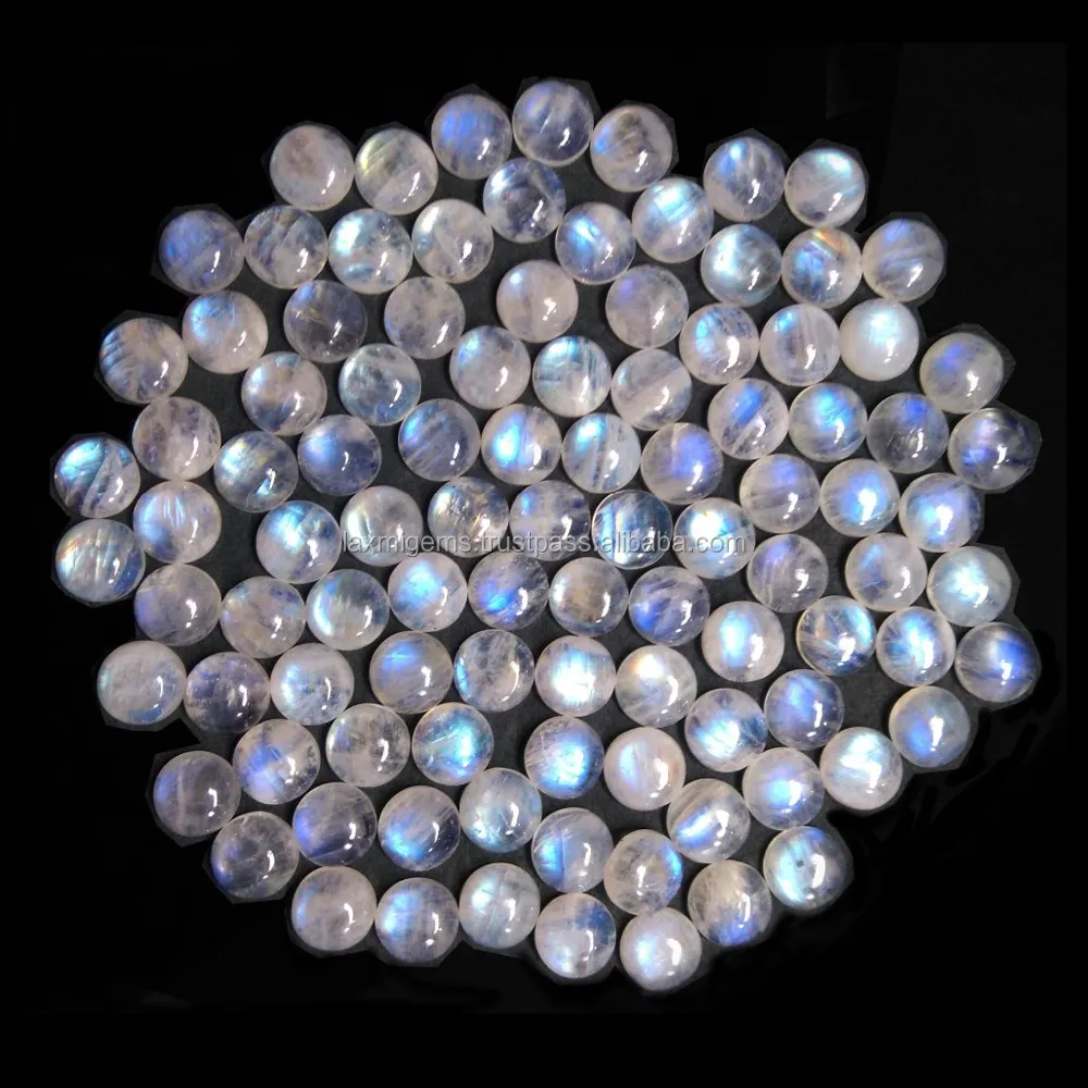 Wholesale Natural Rainbow Moonstone 4 mm to 25 mm Smooth Round Cabochon Loose Gemstone