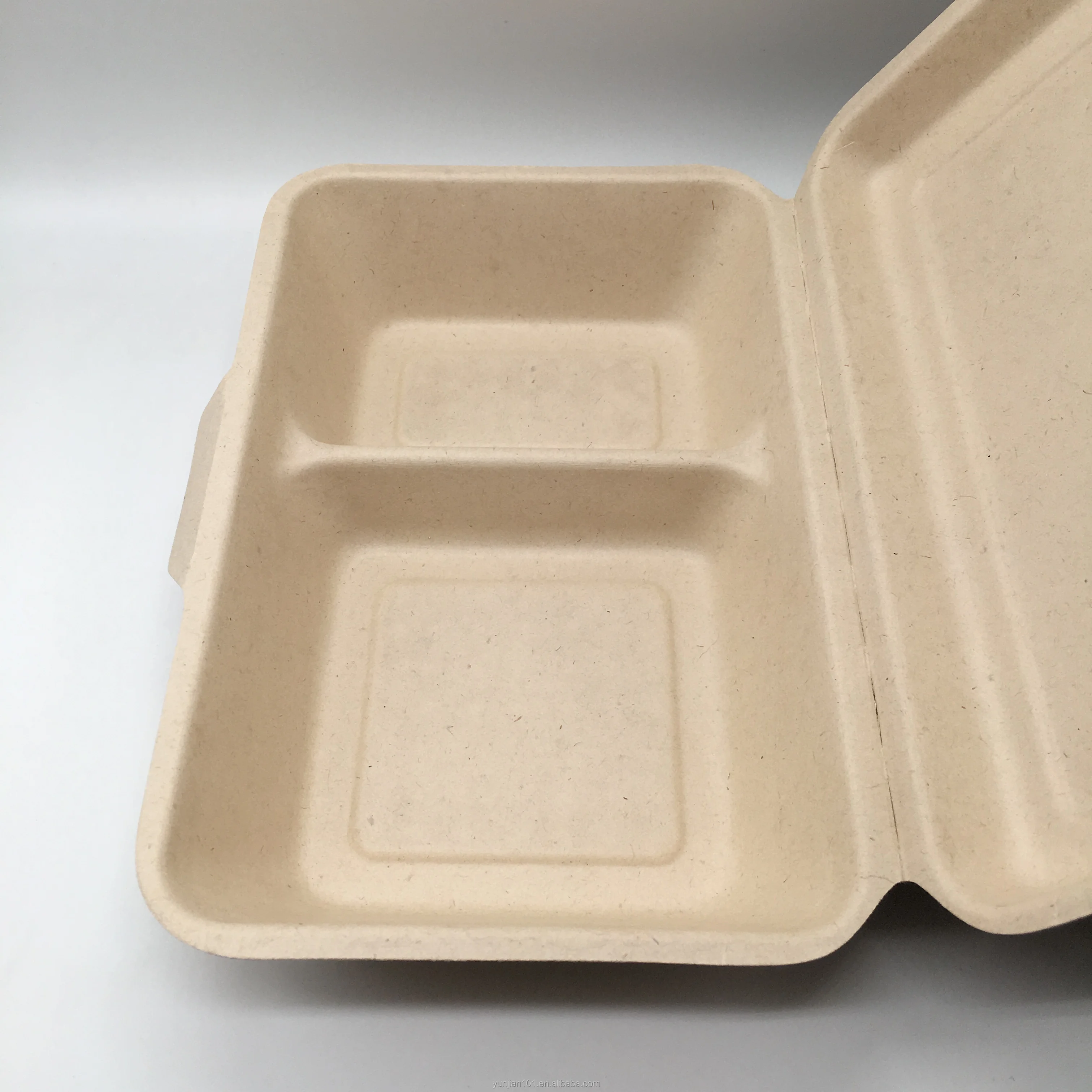 
Disposable Compostable Stackable Wheat Straw Fiber Lunch Box With 2 Compartment 