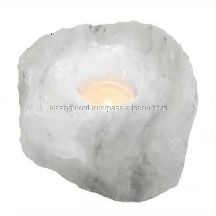 Himalyan 1 Hole White Salt Crystal Tea Light
