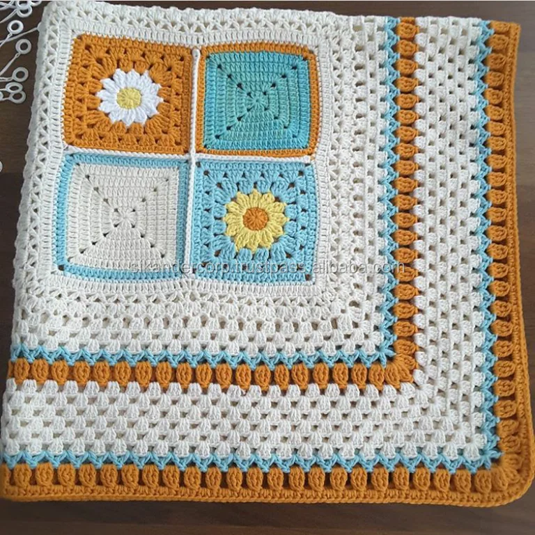 
Crochet Handmade Baby Blanket with matching Cap and Socks 