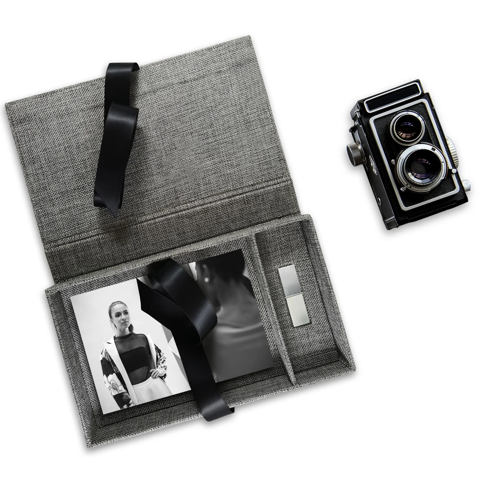 Custom Linen USB Memory Stick Photo Presentation Box