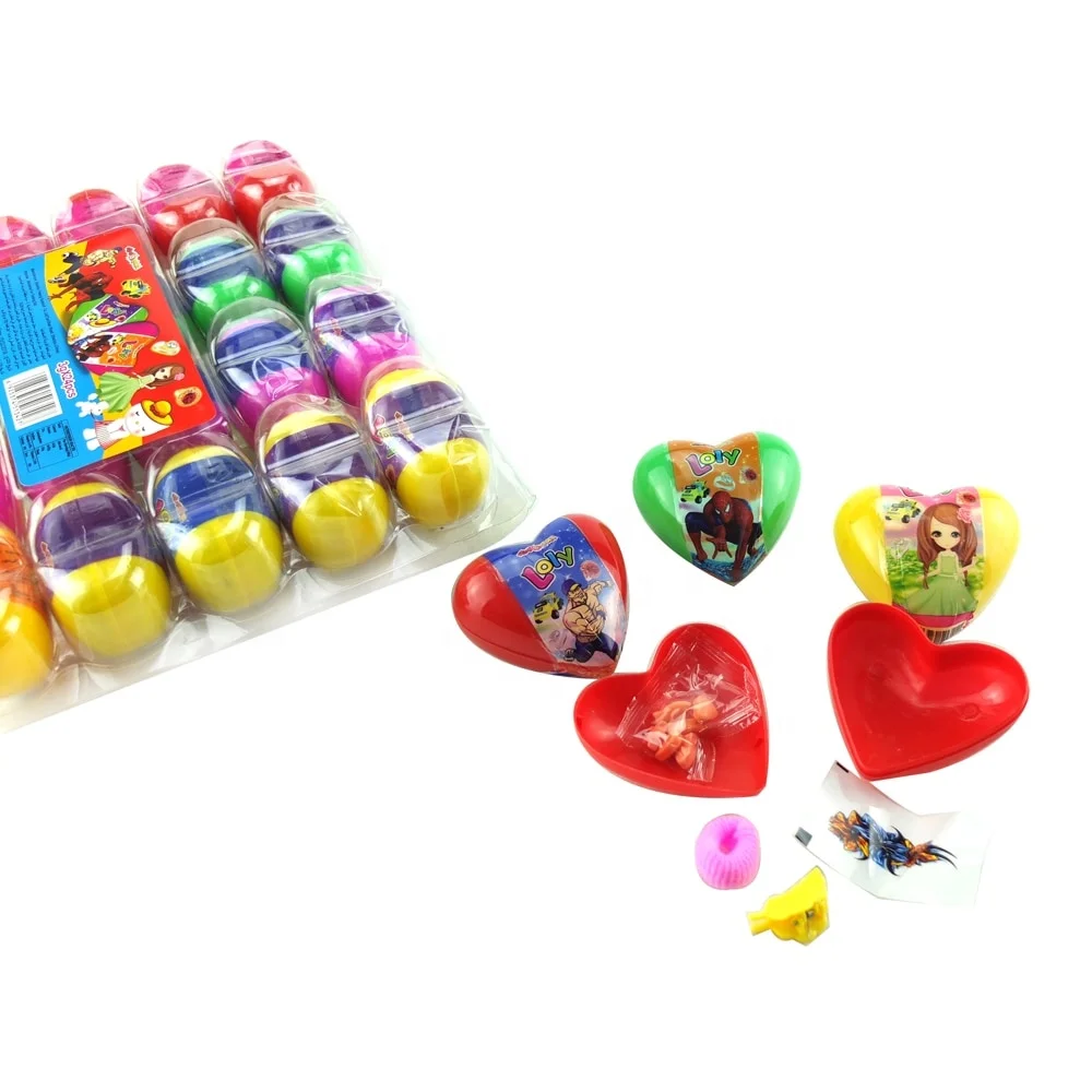 funny heart cartoon shaped toy with candy for wholesales