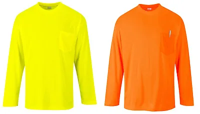 Hi Vis T Shirt ANSI Class 3 Reflective Safety Orange Short Long Sleeve HIGH