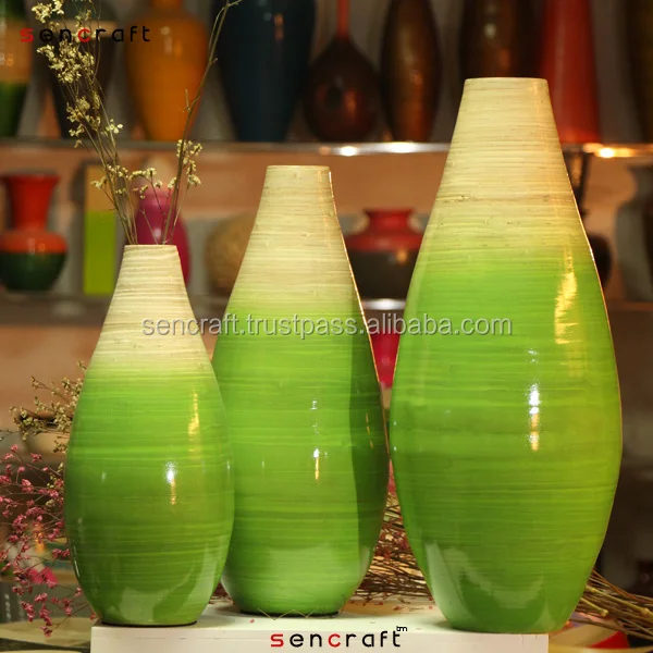 
spun bamboo vase; decorative vase, spun bamboo vase, Home decorative; bamboo lacquer vase 
