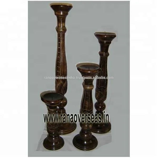 Деревянные декоративные подсвечники ручной