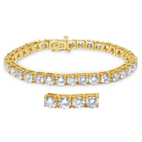 Exclusive Stunning  Real Natural Round Diamond Tennis Bracelet for Women in 14K Yellow Gold