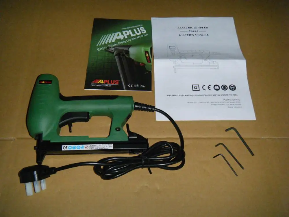 APLUS E1016F, 16mm , 11.2mm crown, upholstery electric stapler, 10 type