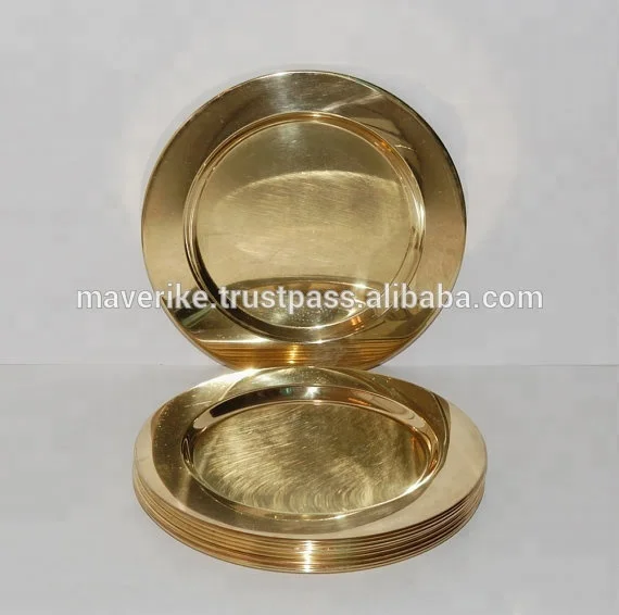 Gold Stainless Steel Plain Charger Plate gold wedding table plate Dishes & Dinnerware Safe For Home Hotel Table Decor