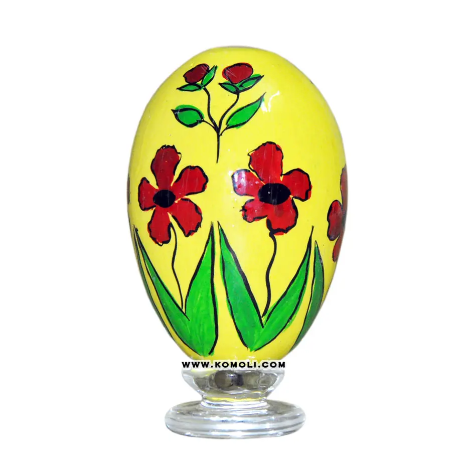 Large floral design hand painted painted large wooden easter eggs wholesale