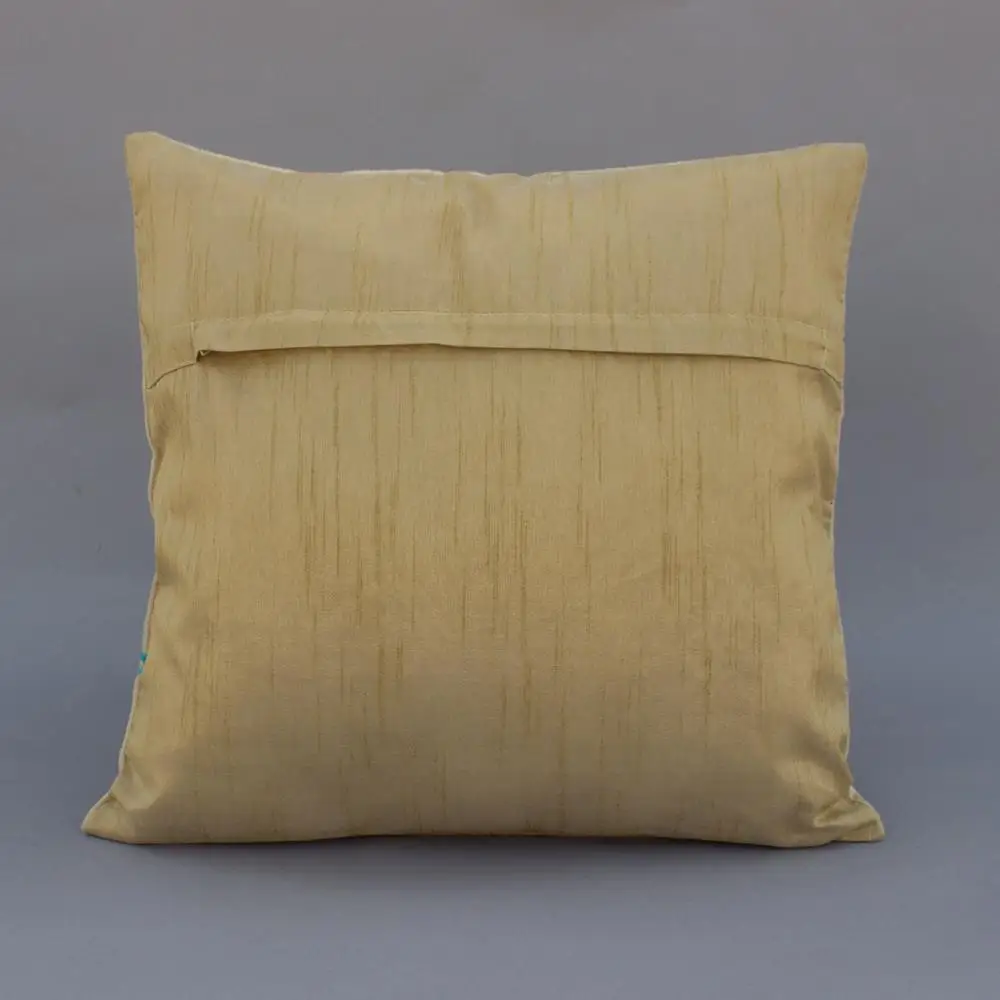 Floral embroidery Silk Cotton Decorative Boho Car Sofa Chair Bed Throw Square Pillow Cushion Cover 40 X 40CM